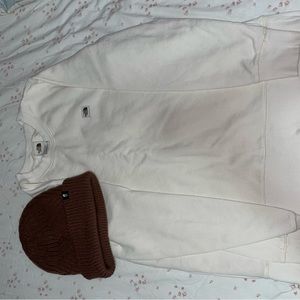 The North Face sweater and beanie